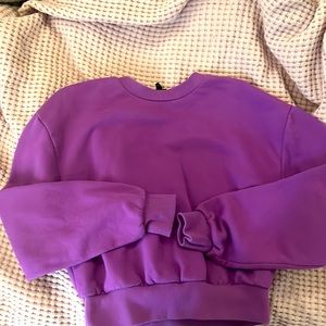 purple cropped sweatshirt